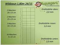 Aquagart Wildzaun 180/24/15 + Z-Profil Zaunpfosten 2,3 m hoch 300 m