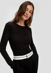 QS Langarmshirt T-Shirt Geripptes Longsleeve