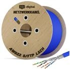 HB-DIGITAL CAT 8 Kabel Installationskabel 250m S/FTP AWG22 LSZH Netzwerkkabel,