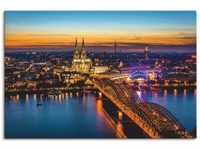 Art-Land Erleuchtetes Köln von oben 90x60cm