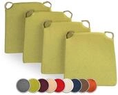 sunnypillow Stuhlkissen 4er Set Kissen Ma&szlig;e: 42 (vorne), 35 (hinten) x 40 x 5 cm