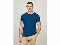 Tommy Hilfiger T-Shirt STRETCH SLIM FIT TEE mit Rundhalsausschnitt, blau