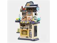 Coemo Spielküche Kunststoff, Kinderküche JOE Blau Herd mit schönem Licht,...
