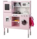 COSTWAY Spielk&uuml;che Kinderk&uuml;che Holz, 3-fach h&ouml;henverstellbar, mit 16 tlg. Zebeh&ouml;r