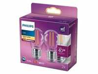Philips LED-Leuchtmittel 2ER-PACK E27 LED TROPFENLAMPE, E27