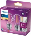 Philips LED-Leuchtmittel Philips LED Classic E27 Lampe 40 W Tropfenform klar
