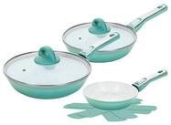 Genius Pfannen-Set Cerafit Revolution Pfannen Set 7-tlg. 20+24+28 CM, 2 Glasdeckel,