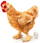 Uni-Toys Kuscheltier Henne mit Ei - versch. Farben - 37 cm (H&ouml;he) - Pl&uuml;sch-Huhn,