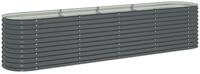vidaXL Hochbeet Garten-Hochbeet 400 x 80 x 81 cm Verzinkter Stahl Grau (1 St)