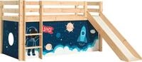 Vipack Spielbett Pino, Kiefer massiv, mit Rolllattenrost u. Textil-Set, Made in