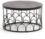 Wohnling Couchtisch WL6.800 60x60x36cm Massivholz Schwarz Sofatisch...