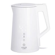 Adler Wasserkocher AD 1345 wei&szlig;, 1,7 Liter, Edelstahl, Temperatureinstellung,