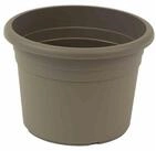 Siena Garden Pflanzk&uuml;bel Topf CILINDRO &Oslash; 40 x 26 cm, taupe Rundes Kunststoffgef&auml;&szlig;