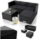 Juskys Gartenlounge-Set Punta Cana, (Set, Sitzgruppe), Polyrattan Sitzgarnitur mit 1