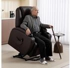 HOMCOM Relaxsessel Sessel mit Aufstehhilfe, Aufstehsessel mit Getr&auml;nkehalter