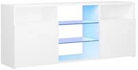vidaXL TV-Schrank NA TV-Schrank mit LED Leuchten Wei&szlig; 120x30x50 cm Lowboard