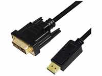 LogiLink LOGILINK DisplayPort-Kabel DP 1.2 zu DVI 1.2 5,0m schwarz Video-Kabel
