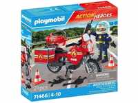 Playmobil® Konstruktions-Spielset Feuerwehrmotorrad am Unfallort (71466),...