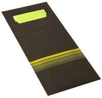 PAPSTAR Papierserviette 520x Bestecktaschen 20 x 8,5cm schwarz/limone Stripes +