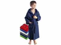 Arus Kinderbademantel für Jungen und Mädchen, mit Kapuze, 100% Baumwolle, mit zwei