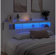 vidaXL Kopfteil vidaXL LED-Kopfteil Wei&szlig; 220x18,5x103,5 cm Holzwerkstoff