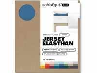 Schlafgut EASY Jersey Elasthan Topper Spannbettlaken blue mid 180-200x200-220 cm
