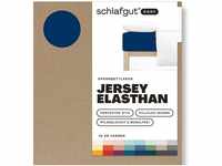 Schlafgut EASY Jersey Elasthan Spannbettlaken blue deep 140-160x200-220 cm