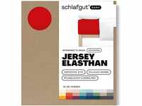 Schlafgut EASY Jersey Elasthan Boxspring Spannbettlaken red deep 90-100x190-220...