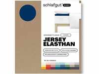 Schlafgut EASY Jersey Elasthan Topper Spannbettlaken blue deep 180-200x200-220...
