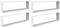 vidaXL Wandregal, W&uuml;rfelregale 4 Stk. Wei&szlig; 100x15x30 cm Holzwerkstoff