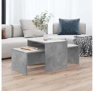 vidaXL Couchtisch vidaXL Couchtisch-Set Betongrau 100x48x40 cm Holzwerkstoff