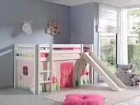 Vipack Hochbett Pino, Spielbett massiv Kiefer, stabil gebaut, 3 Korpusfarben zur Wahl