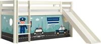Vipack Spielbett Pino, Kiefer massiv, mit Rolllattenrost u. Textil-Set, Made in