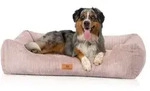 Knuffelwuff Tierbett Hundebett aus Cord Olivia, Schaumstoffflocken rosa 85 cm x...