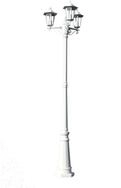 vidaXL Au&szlig;en-Stehlampe Gartenlaterne 3-flammig 215 cm Wei&szlig; Aluminium