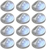 vidaXL LED Solarleuchte Outdoor Solar-Wandleuchten LED 12 Stk. Rund Silbern
