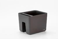 PLASTIA Blumentopf Plastia Blumenkasten Berberis Gel&auml;ndertopf Wasserspeicher Grau