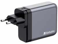 Verbatim GaN-Ladegerät 140W, 1x USB-A, 3x USB-C Notebook-Ladegerät