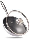 Reishunger Wok Premium Wok, Edelstahl (Wok mit Glasdeckel), f&uuml;r Induktions-, Ceran-