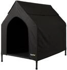 lionto Hundeh&uuml;tte f&uuml;r drinnen & drau&szlig;en, Hundeliege mit Dach, 90x65x85 cm,