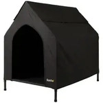 lionto Hundeh&uuml;tte f&uuml;r drinnen & drau&szlig;en, Hundeliege mit Dach, 130x85x113 cm,