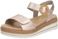 Keilsandalette REMONTE, Damen, Gr. 37, braun (kupferfarben), Leder, metallic, Schuhe