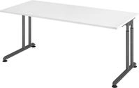 HAMMERBACHER Schreibtisch Schreibtisch C-Fu&szlig; 180x80cm Wei&szlig;/Graphit