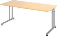 HAMMERBACHER Schreibtisch Schreibtisch C-Fu&szlig; 180x80cm Ahorn/Silber