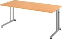 HAMMERBACHER Schreibtisch Schreibtisch C-Fu&szlig; 180x80cm Buche/Silber