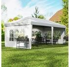 Outsunny Faltpavillon Partyzelt mit UV-Schutz, mit 4 Seitenteilen,...