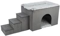 TRIXIE Tierh&ouml;hle H&ouml;hle&nbsp;Harvey&nbsp;mit Treppe - grau/wei&szlig;-schwarz - 154 &times; 60...