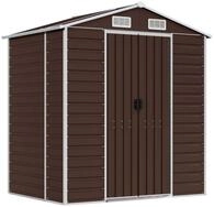 vidaXL Gartenhaus Ger&auml;tehaus Braun 191x130x198 cm Verzinkter Stahl