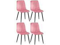 CLP 4er Set Stühle Dijon Samt - pink