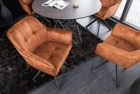 riess-ambiente Esszimmerstuhl LOFT rost braun/schwarz &ndash; Samt, drehbar,